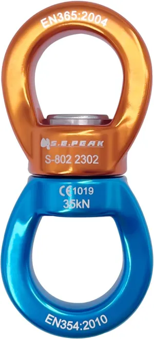 35kN Swing Swivel, CE Certified Safe Swivel Hook, 360°Rotational Device, Silent Hanging Accessory for Tree Swing, Aerial Dance, Swing Spinner Hanger, Rock Climbing, Hanging Hammock,Carabiner