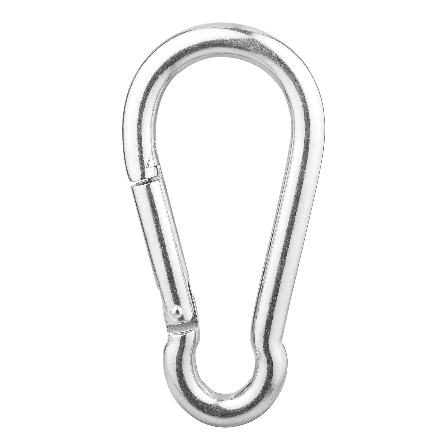 4 Pack 304 Stainless Steel Carabiner Clip, 5.5 inch Heavy Duty Spring Snap Hook, Carabiner Clips for Outdoor Camping, Swing Set, Hammock, Hiking, Travel, Fishing, Weight Lifting Machine