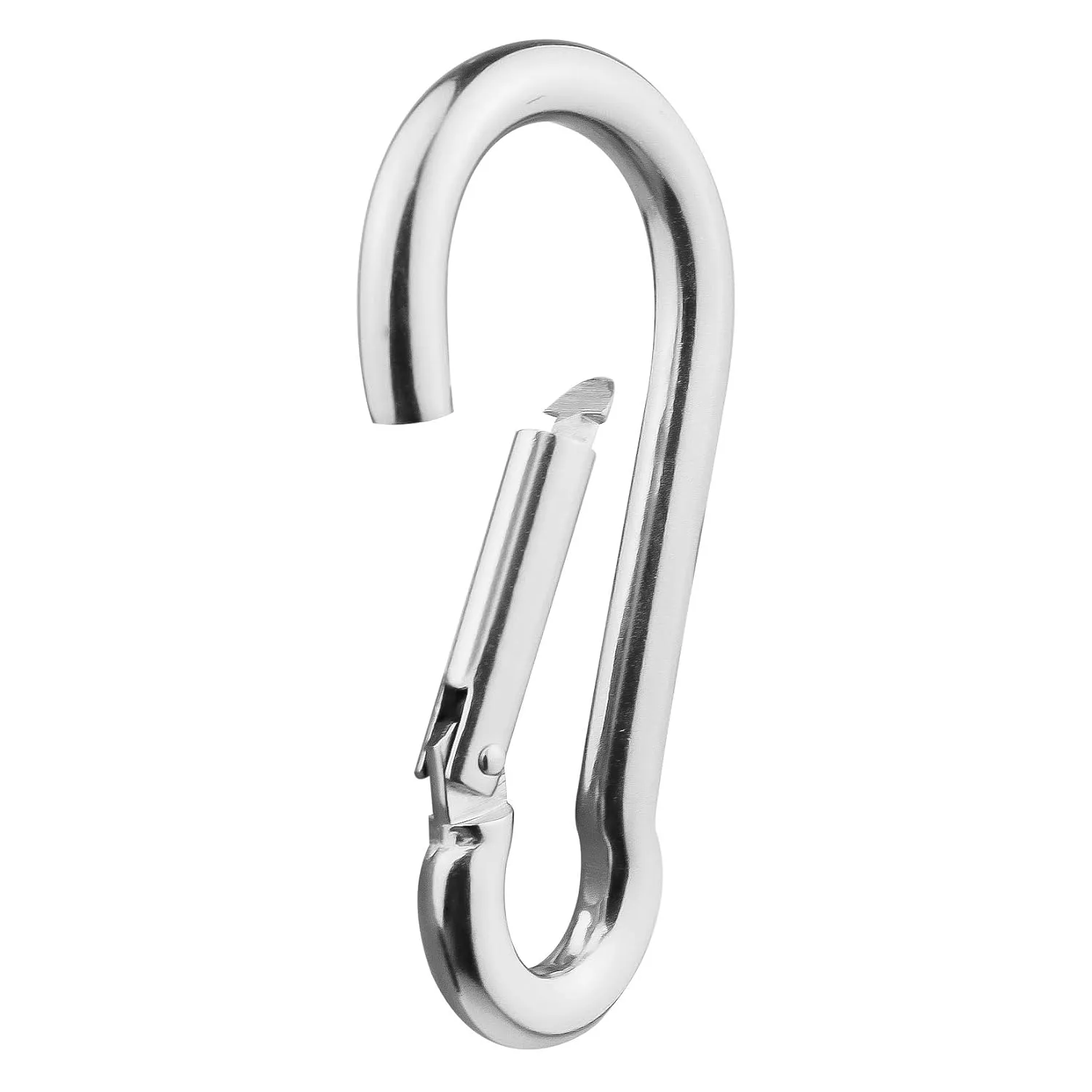 4 Pack 304 Stainless Steel Carabiner Clip, 5.5 inch Heavy Duty Spring Snap Hook, Carabiner Clips for Outdoor Camping, Swing Set, Hammock, Hiking, Travel, Fishing, Weight Lifting Machine