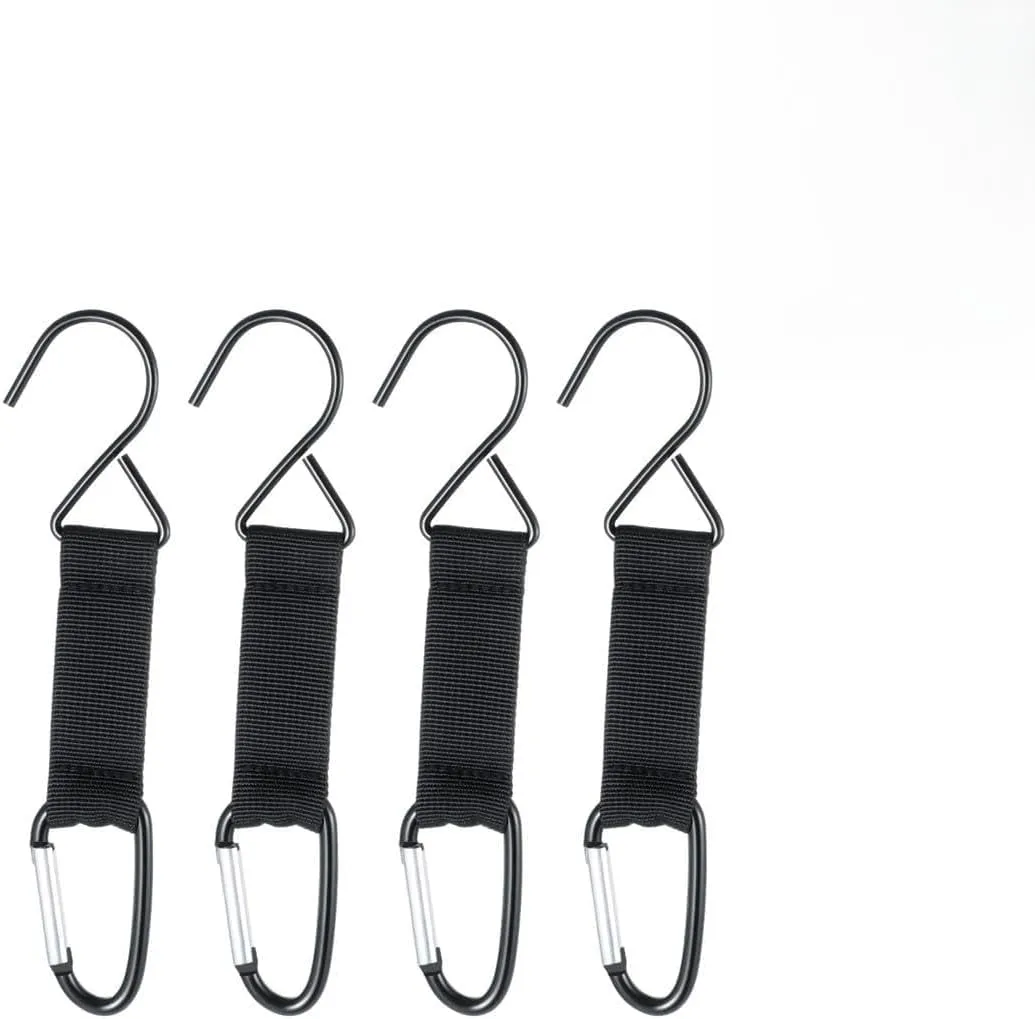 4-Piece Carabiner Hook Set for Fences, Nylon Buckles for Outdoor Gear, Metal Hangers for Baseball, Softball, Tennis, Camping & Hiking