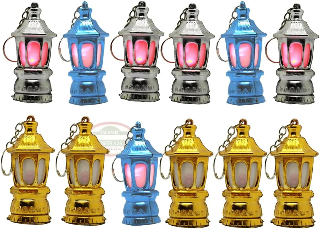 40pcs Mini Flashlights Keychain LED Pocket Ramadan Lantern Keychain Keyring Mini Flashlights Eid Party Favor Gift for Camping Travel
