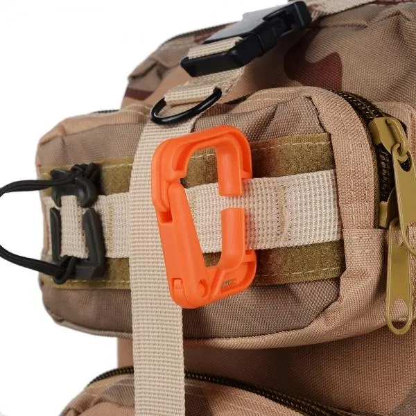 5pcs Outdoor High-Strength Nylon Carabiner for Molle Backpack Orange
