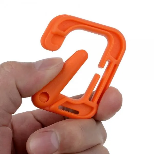 5pcs Outdoor High-Strength Nylon Carabiner for Molle Backpack Orange