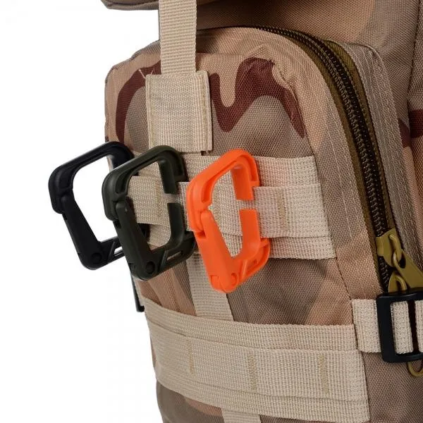 5pcs Outdoor High-Strength Nylon Carabiner for Molle Backpack Orange
