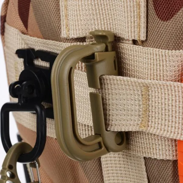 5pcs Outdoor High-Strength Nylon Tactical Carabiner with Lock for 25mm Webbing Black