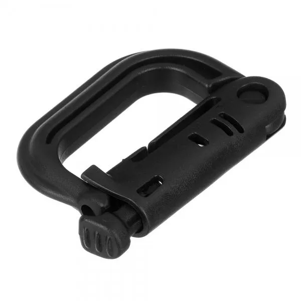 5pcs Outdoor High-Strength Nylon Tactical Carabiner with Lock for 25mm Webbing Black