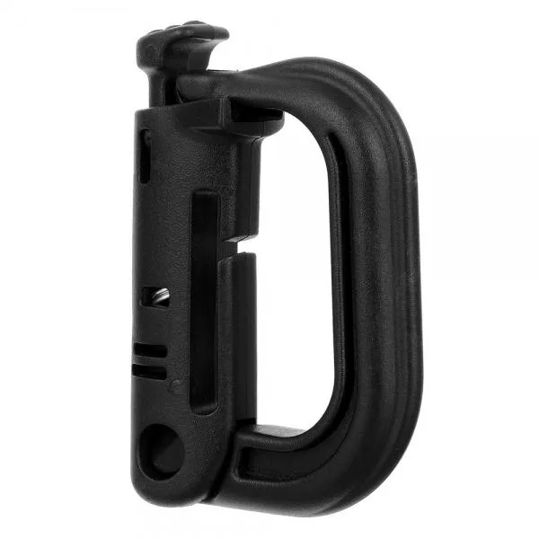 5pcs Outdoor High-Strength Nylon Tactical Carabiner with Lock for 25mm Webbing Black