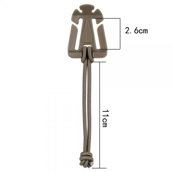 5pcs Outdoor Nylon Winder Fixing Buckle with Elastic Rope Khaki