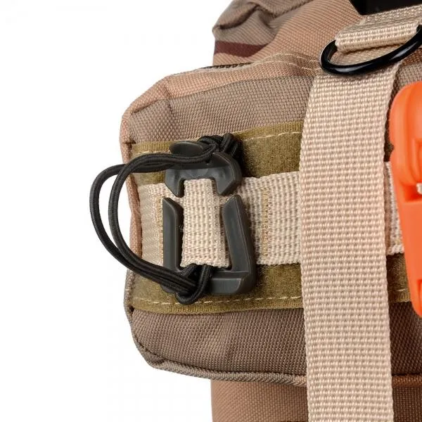 5pcs Outdoor Nylon Winder Fixing Buckle with Elastic Rope Khaki