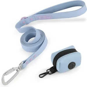 6ft Spun Sugar Waterproof Dog Leash with Dog Poop Bag Dispenser Safety Auto-Lock Carabiner Leash for Dogs Soft Handle Easy Care