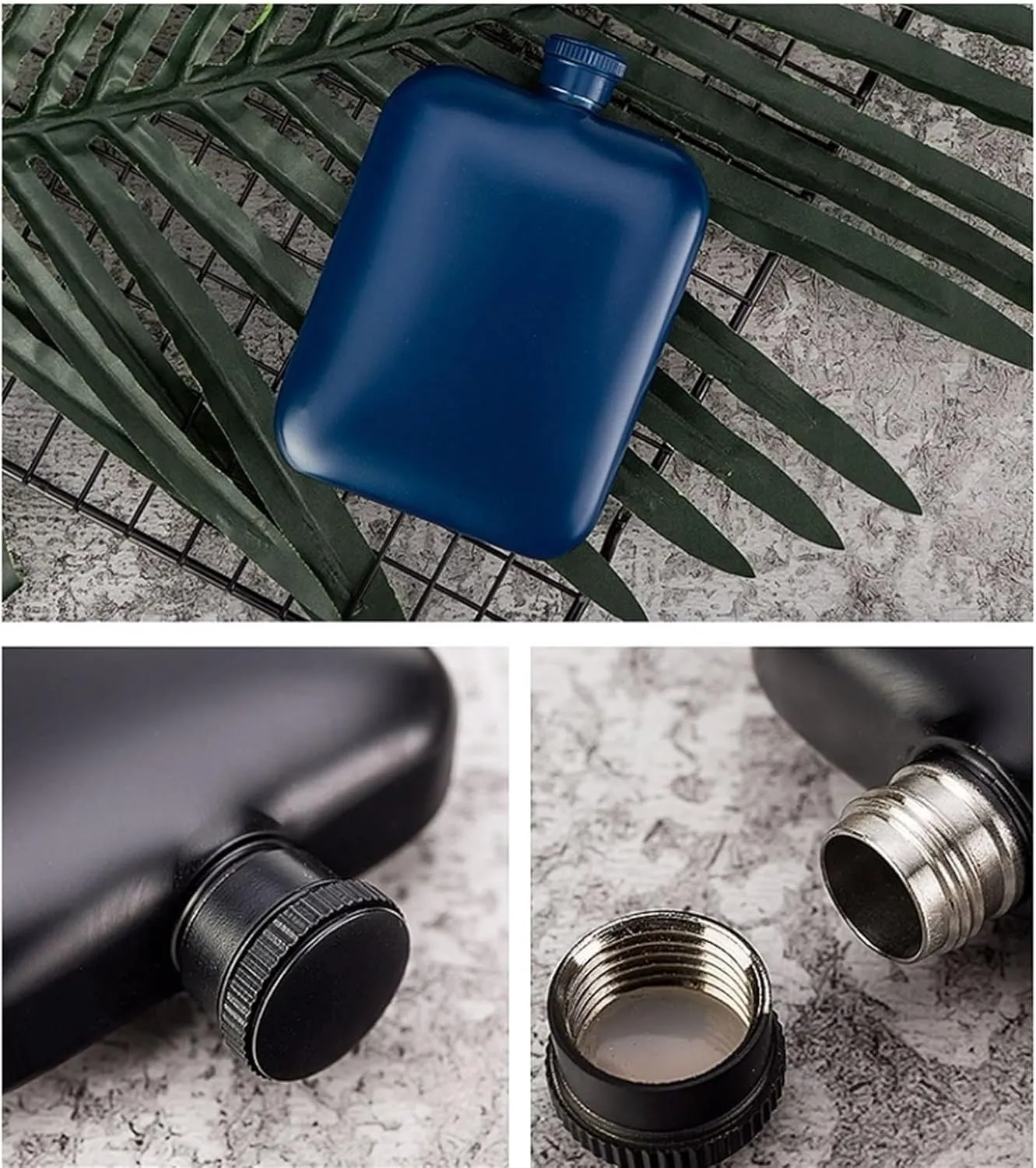 6Oz Portable Travel Small Flasks 304 Stainless Steel Flasks for Liquor for Men Women Flasks with Funnel Wedding Party(A)