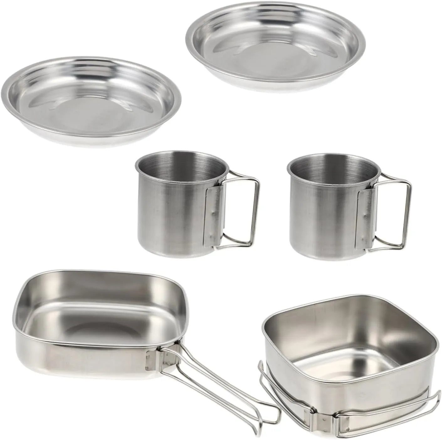 6pc Stainless Steel Picnic Cooking Utensils Compact Camping Cookware Set
