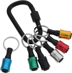 6pcs Keychain Key Extenders Carabiner Set Stainless Steel Key Ring for Bit Holders and Keychains