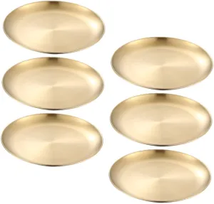 6Pcs Stainless Steel Plates Dinner Plates for Camping Outdoor Parties and Home Use Resistant Dish Easy to Clean Design