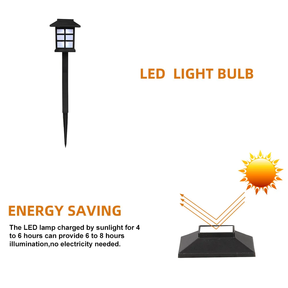 6pcs White LED Solar Lantern Light Garden Landscape Lighting