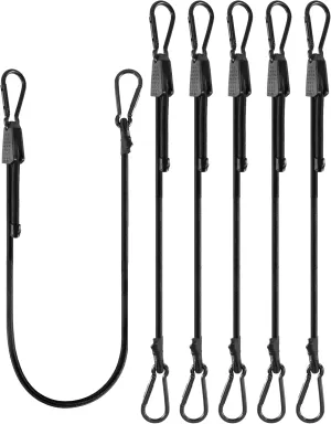 8 Pcs 48 Inch Adjustable Carabiner Bungee Cords with Hooks, Easy to Adjust from 7" to 48", Black Bungee Straps with UV-Resistance & Superior Elasticity for Cargo, Bike, Luggage, Carts, Truck, etc