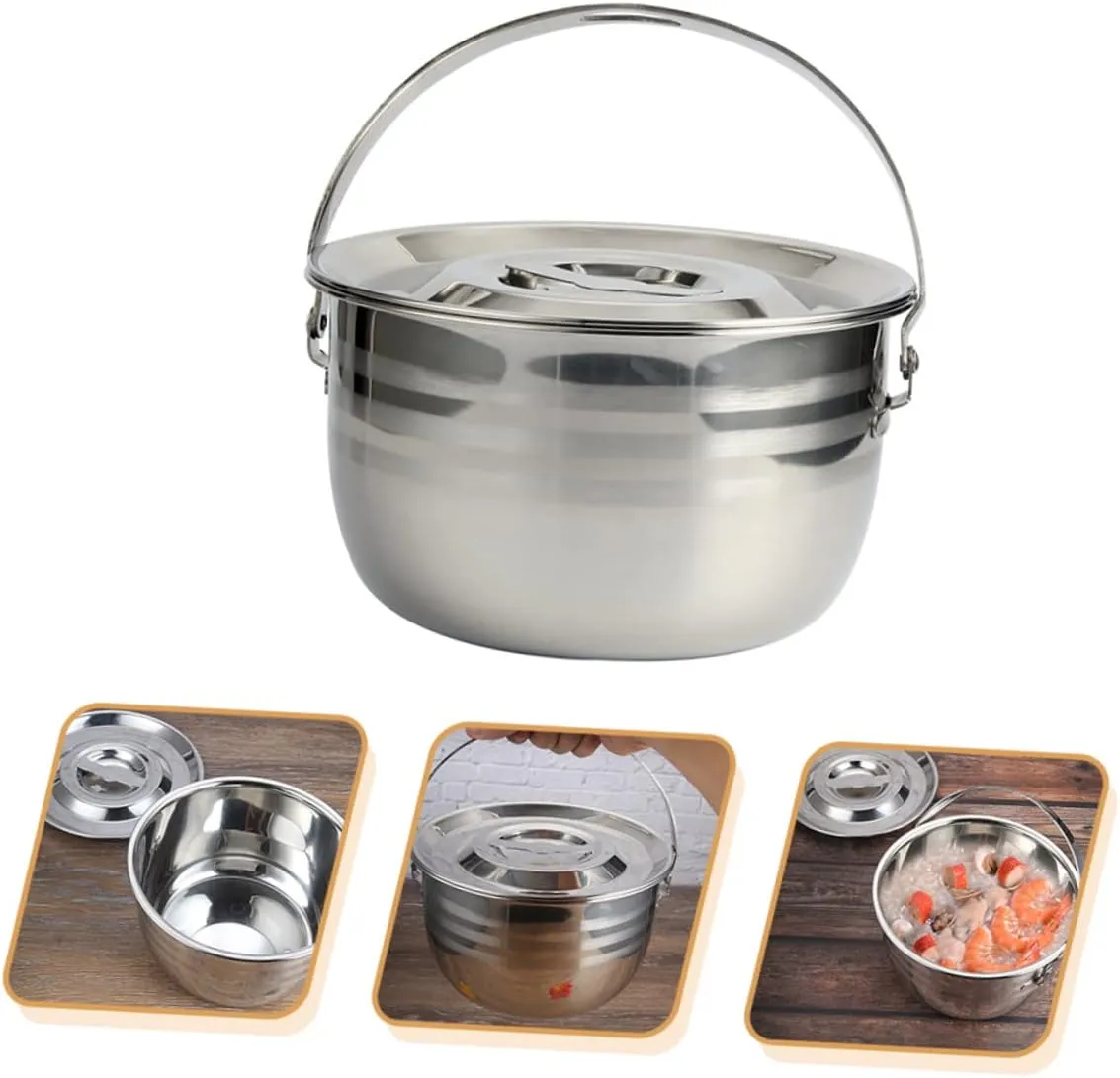 ABOOFAN 1pc High Capacity Stew Pot Non Stick Camping Cookware Saucepan with Handle for Home Cooking and Outdoor Use Easy to Clean and Maintain