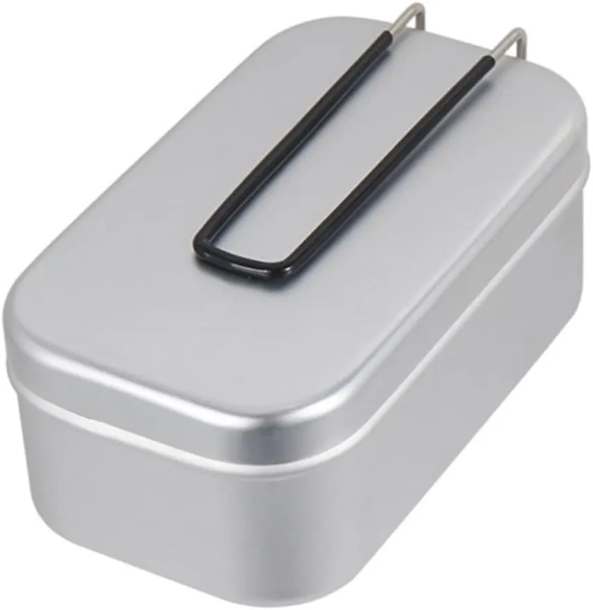 ABOOFAN Foldable Aluminum Lunch Box with Handle Outdoor Picnic Container for Camping and Hiking Stain Resistant Food Storage for Students and Outdoor Activities