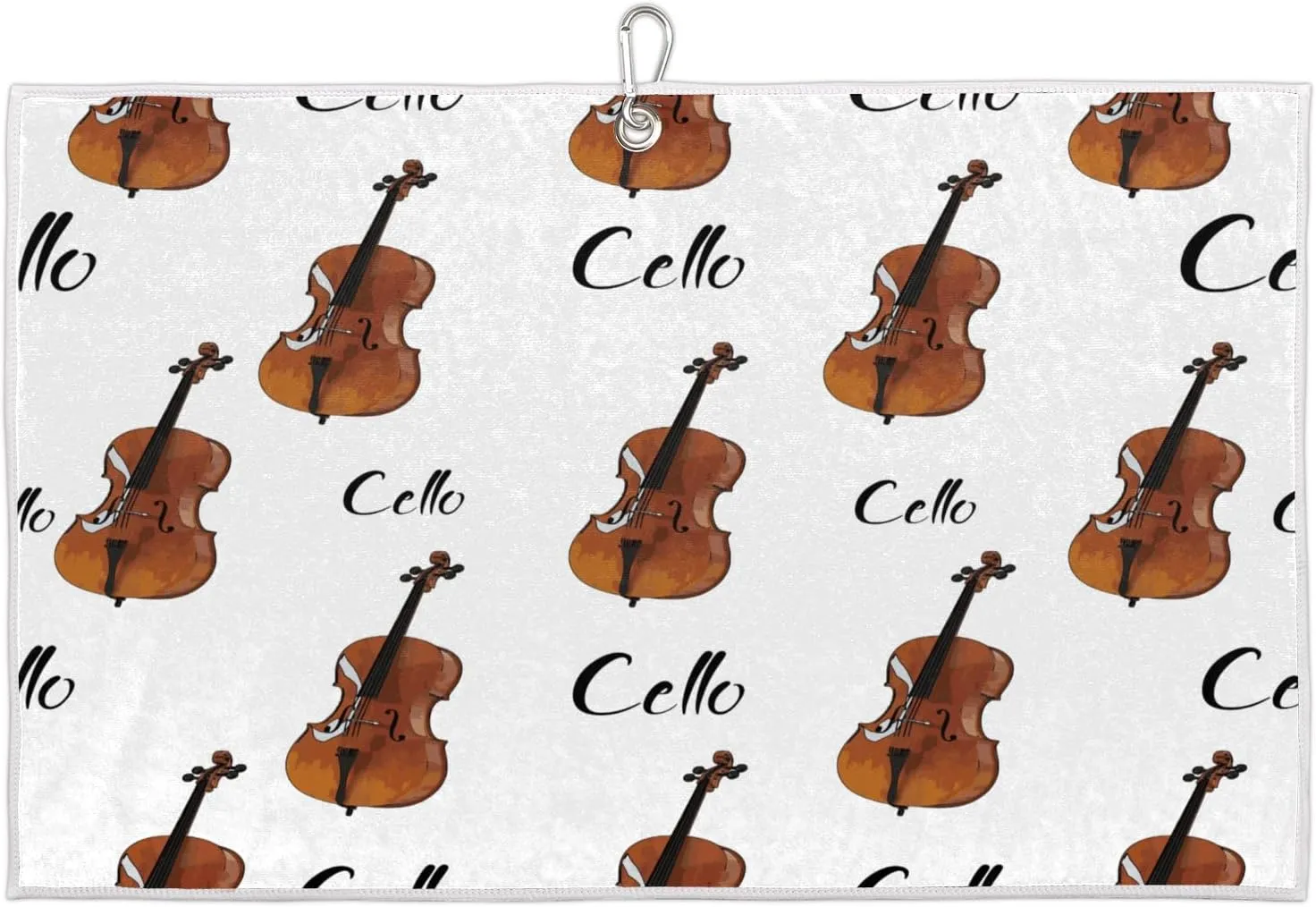 Abstract Guitar Golf Towel with Heavy Duty Carabiner Ultra Absorbent Quick Dry Perfect for Cleaning Clubs Balls Gear Essential Golf Accessory for Men Women Kids