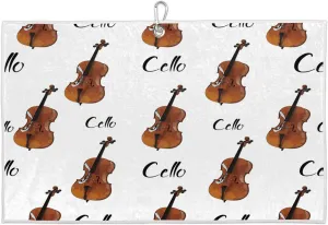Abstract Guitar Golf Towel with Heavy Duty Carabiner Ultra Absorbent Quick Dry Perfect for Cleaning Clubs Balls Gear Essential Golf Accessory for Men Women Kids
