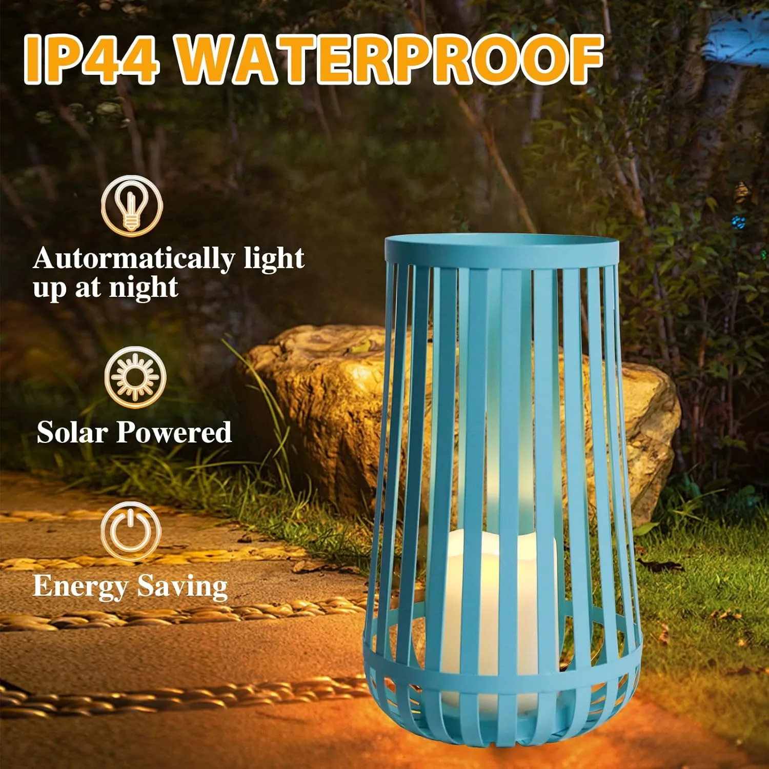 Afirst Solar Lanterns Outdoor, Candle Solar Lights Waterproof Decorative Lanterns for Yard, Patio, Lawn,Pathway, Landscape, Garden Decor Mother's Day Gifts