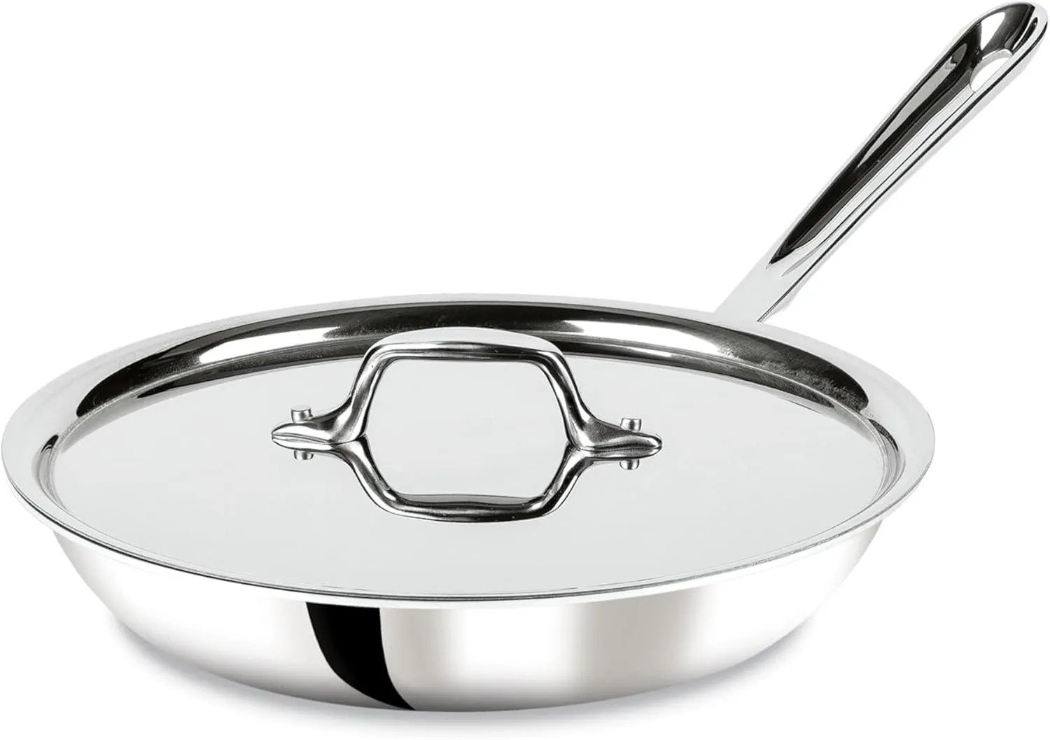 All-Clad D3 3-Ply Stainless Steel Fry Pan With Lid 10 Inch, Induction Compatible, Oven Broiler Safe 600F, Fast and Even Heat, Pots and Pans, Cooking Frying Pan, Skillet, Kitchen, Cookware, Silver