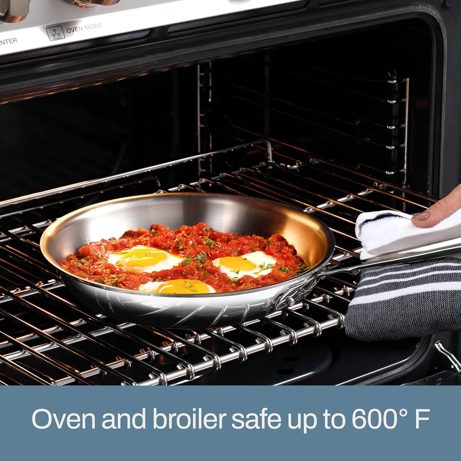 All-Clad D3 3-Ply Stainless Steel Fry Pan With Lid 10 Inch, Induction Compatible, Oven Broiler Safe 600F, Fast and Even Heat, Pots and Pans, Cooking Frying Pan, Skillet, Kitchen, Cookware, Silver