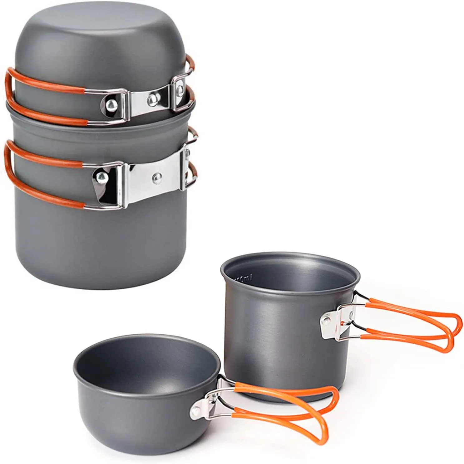 Aluminum Alloy Campingcookware Kit Kit Set Sortchaffable Camptopf for 1-2 People, with a Bowl and a Cutlery Set for Meals