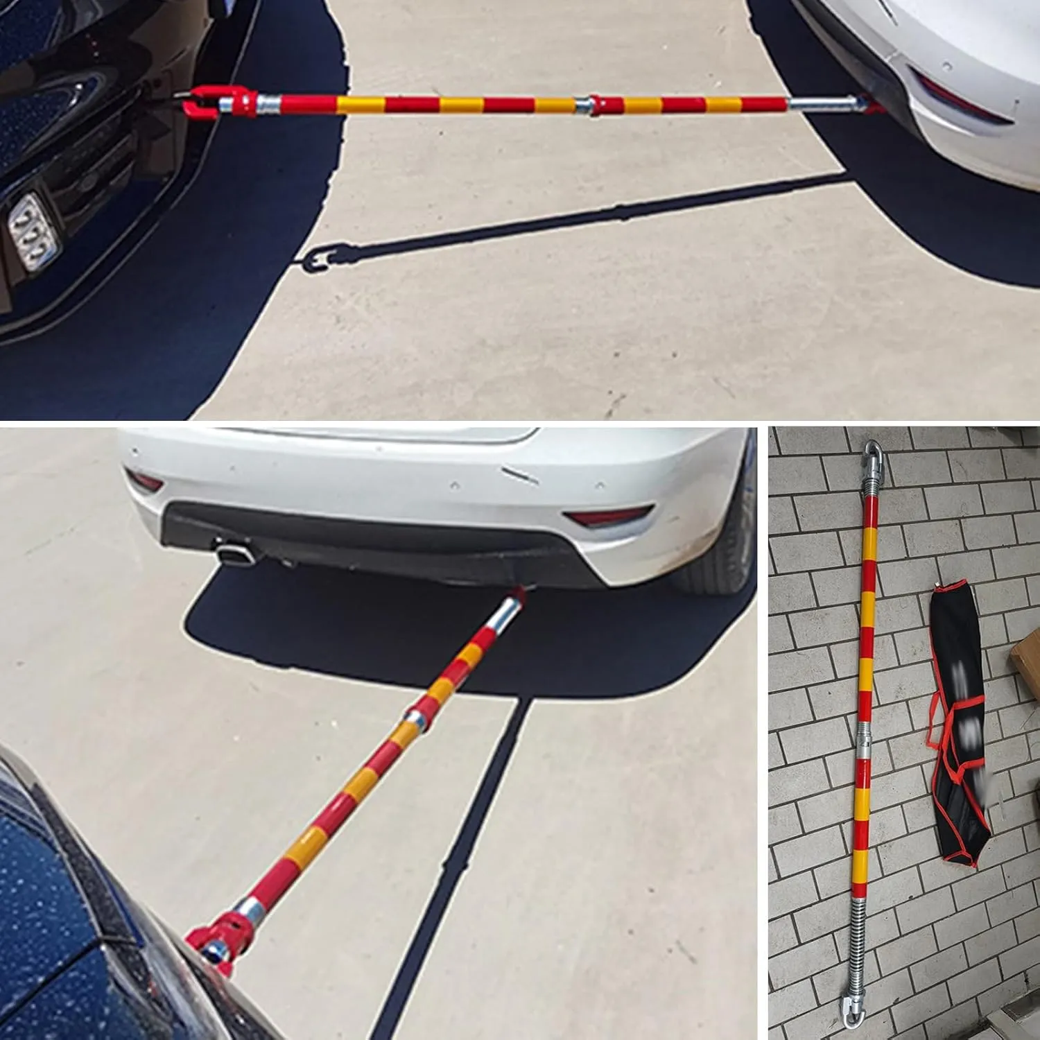 AMUFJJ 50 30 20 8 6 5 3 Tons Capacity Vehicle Steel Towing Pole Trailer Bar, Anti-Collision Tow Bar with Shock Spring for Medium Vans/Pickup Trucks(Support 6 tons)