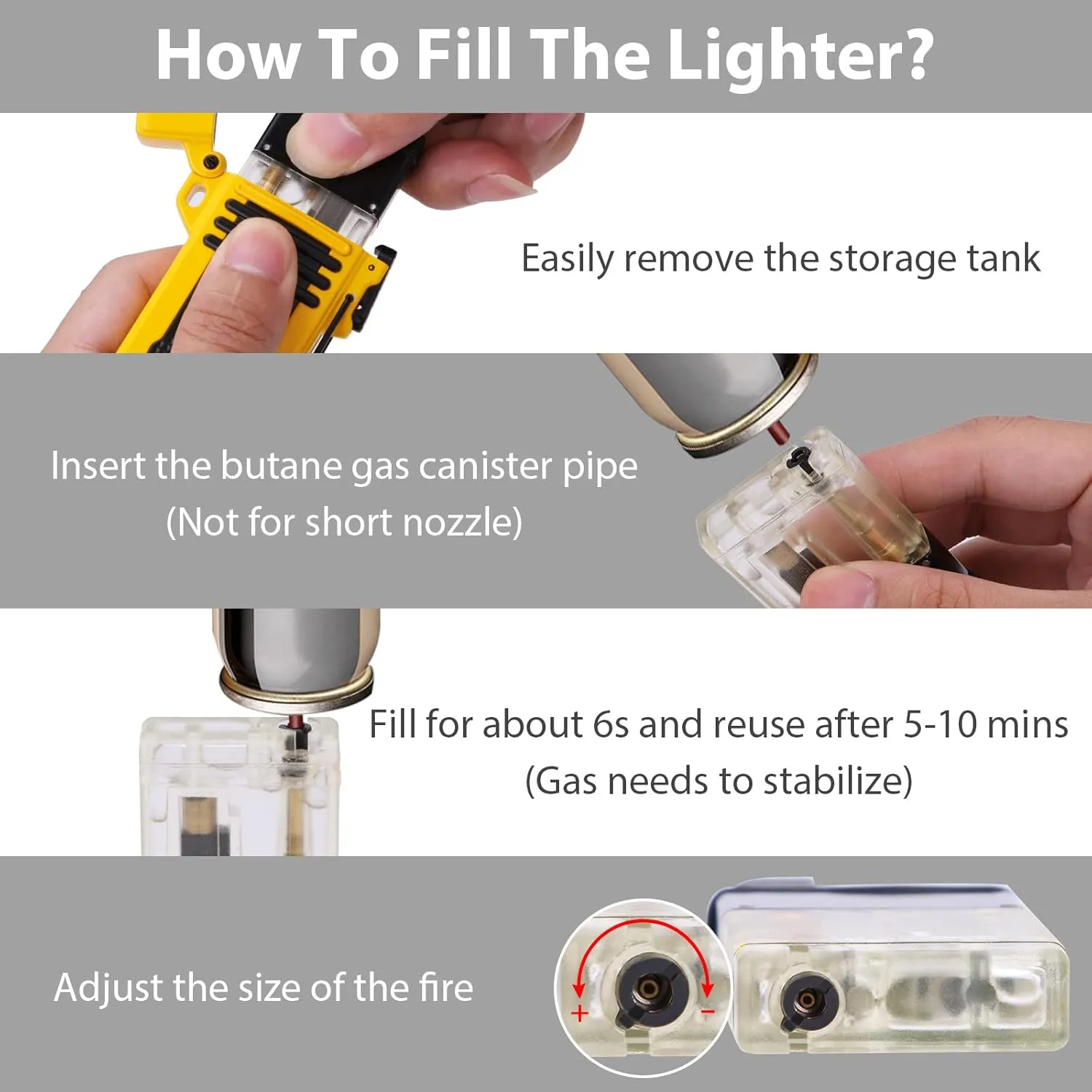 Aneagel Lighter Jet Flame Windproof and Waterproof Refillable Butane Gas Lighter Gifts Lighter for Outdoor Camping Grill Adventure Candle(Without Butane) (Blue)