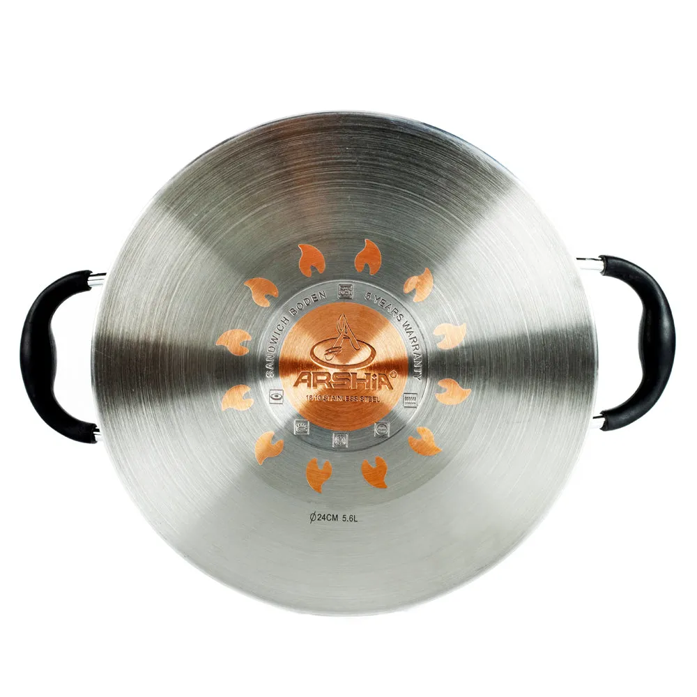 Arshia Stainless Steel Casserole 22cm