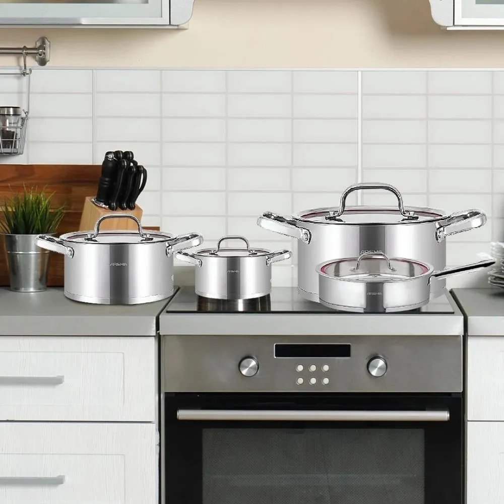 Arshia Stainless Steel Cookware 8pc Set