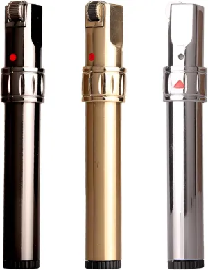 Atlodas Ghost Lighter, Adjustable Jet Flame Butane Lighter for Grill BBQ Candle Camping (Silver Gold Black)
