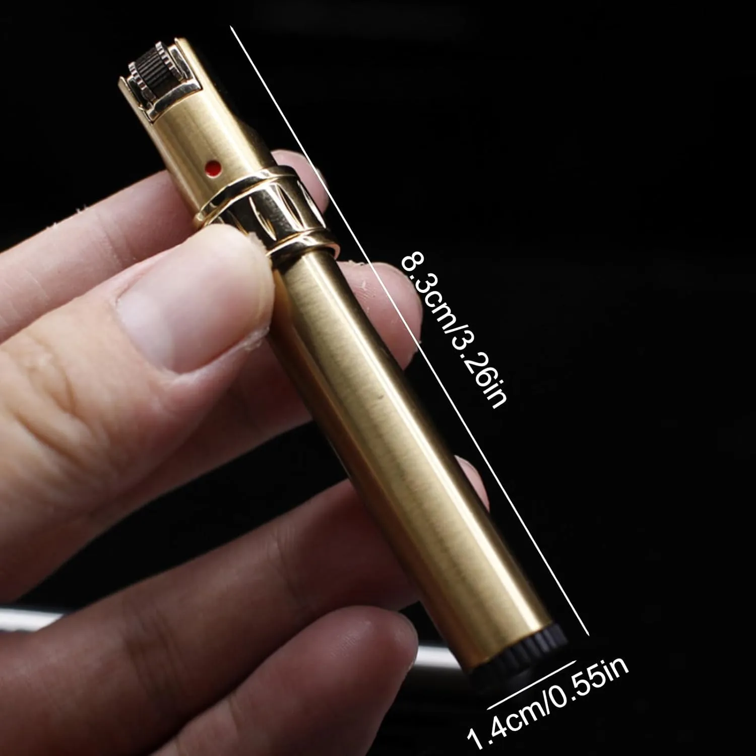 Atlodas Ghost Lighter, Adjustable Jet Flame Butane Lighter for Grill BBQ Candle Camping (Silver Gold Black)