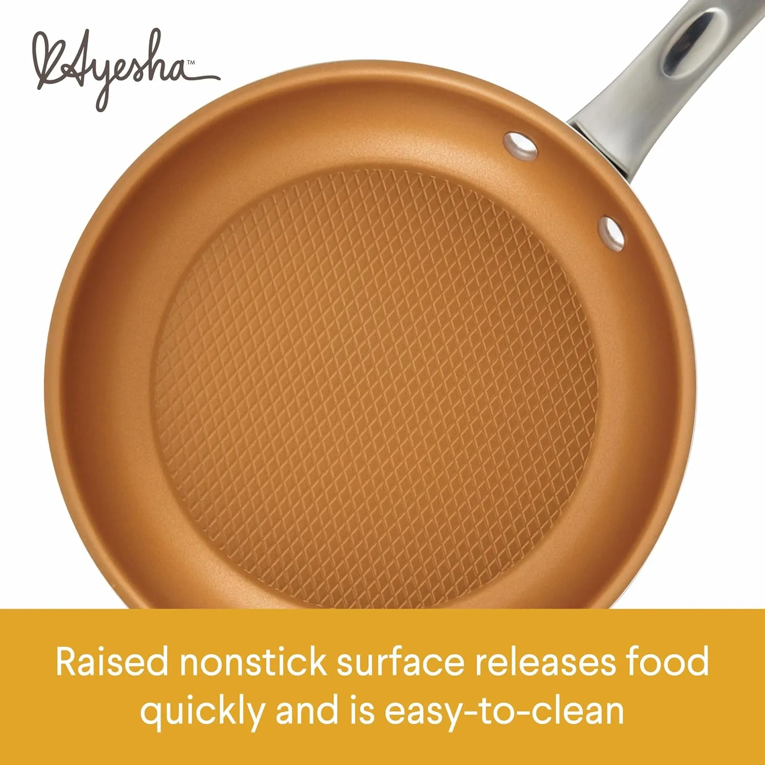 Ayesha Curry Home Collection Nonstick Cookware Pots and Pans Set, 9 Piece, Brown Sugar