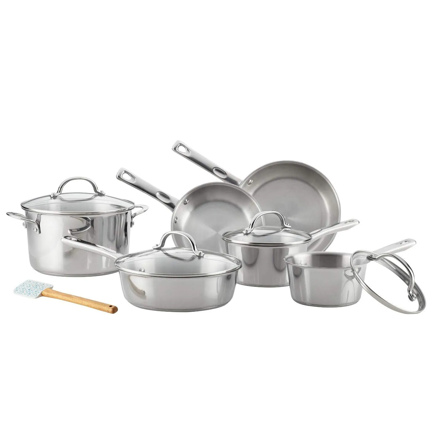Ayesha Curry Kitchenware 11pc Home Collection Cookware Set (Stainless Steel)