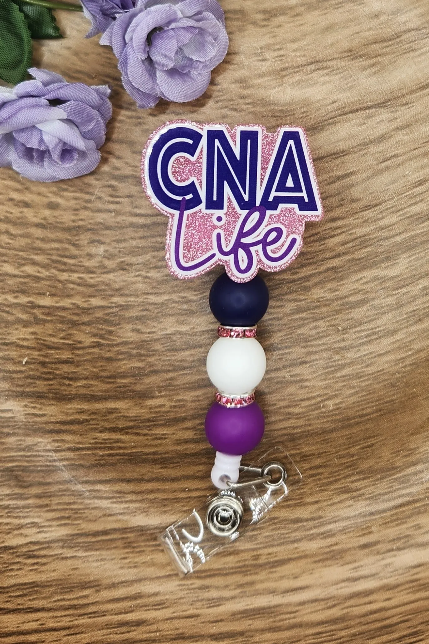 Badge Reel-CNA Life (Pink Glitter) NP012