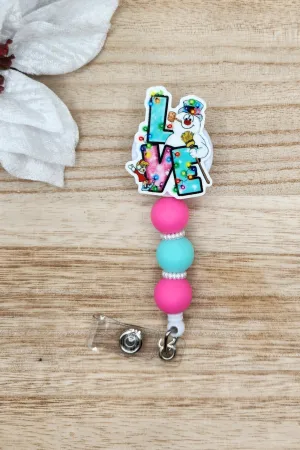 Badge Reel-LOVE Snowman WI008