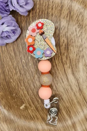 Badge Reel-Paint Palette (Gold Glitter) HC007