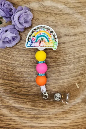 Badge Reel-School Secretary Rainbow TS018