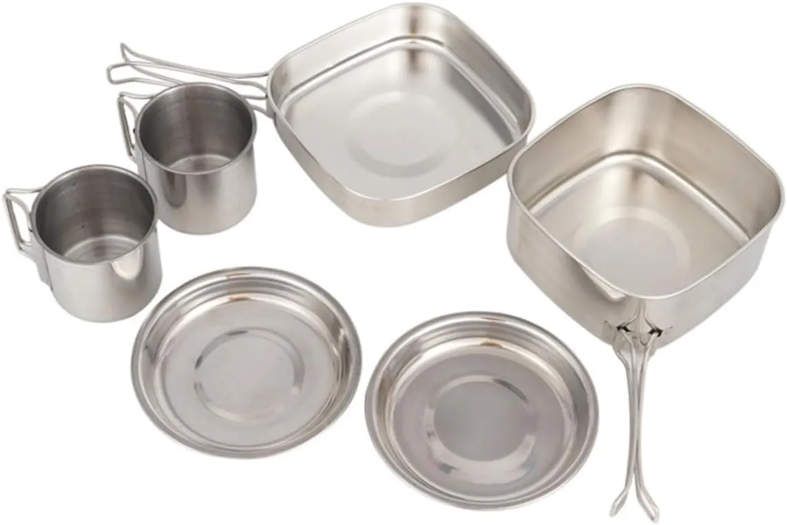 Balacoo 1 Set Portable Camping Cookware Set Outdoor Cooking Gear Lightweight and Easy to Clean for Backpacking and Picnics