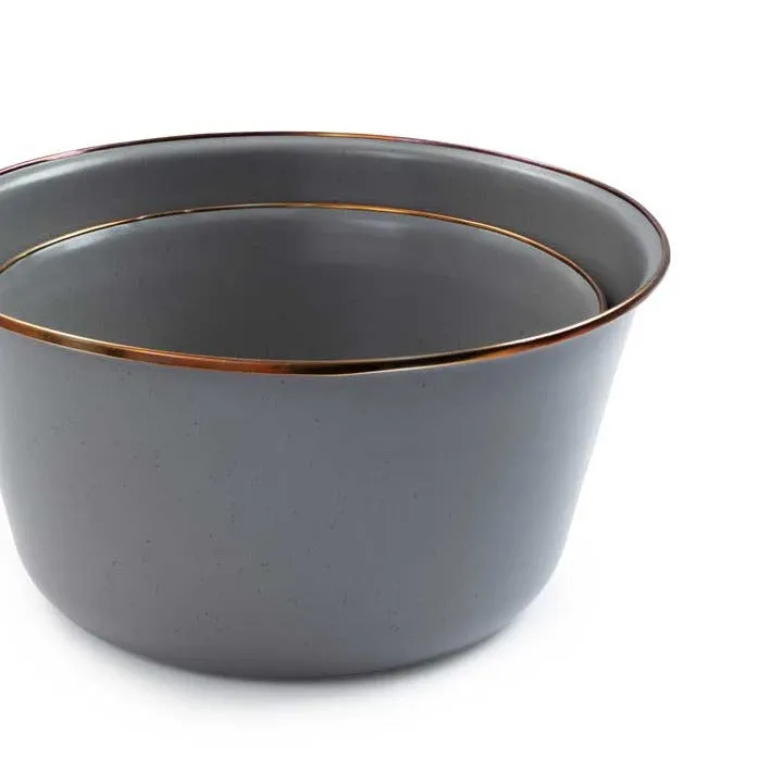 Barebones Enamel Mixing Bowls - Slate Grey