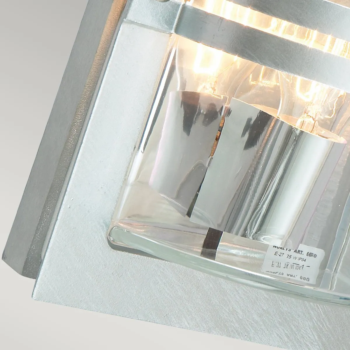 Basel 1 Light Wall Lantern - Galvanised With Clear Glass | Galvanised
