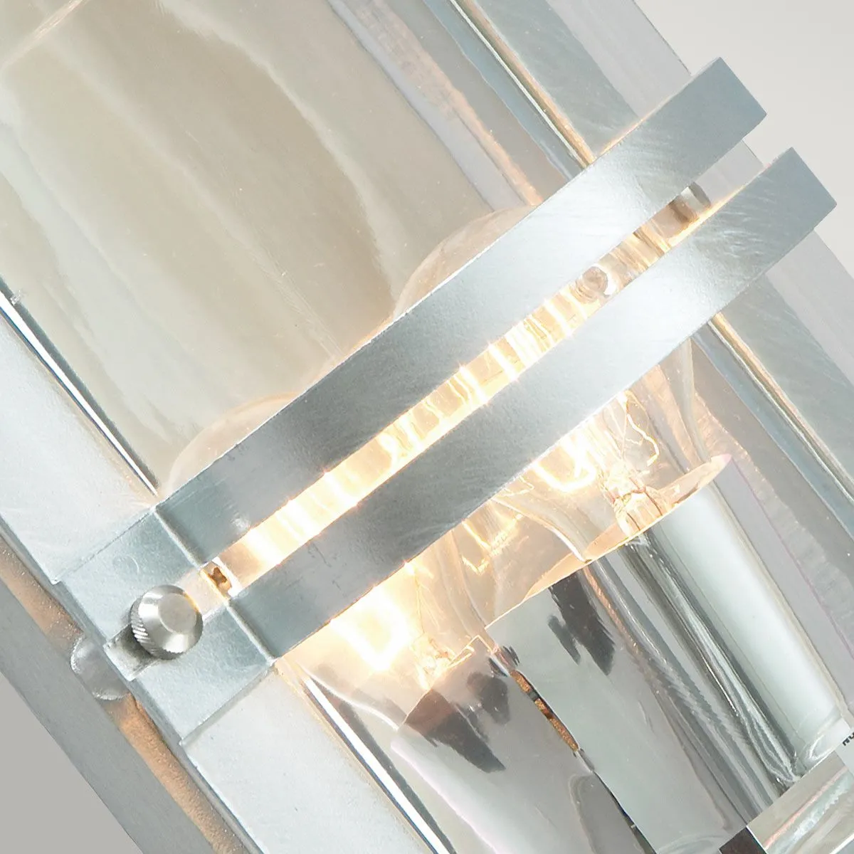 Basel 1 Light Wall Lantern - Galvanised With Clear Glass | Galvanised
