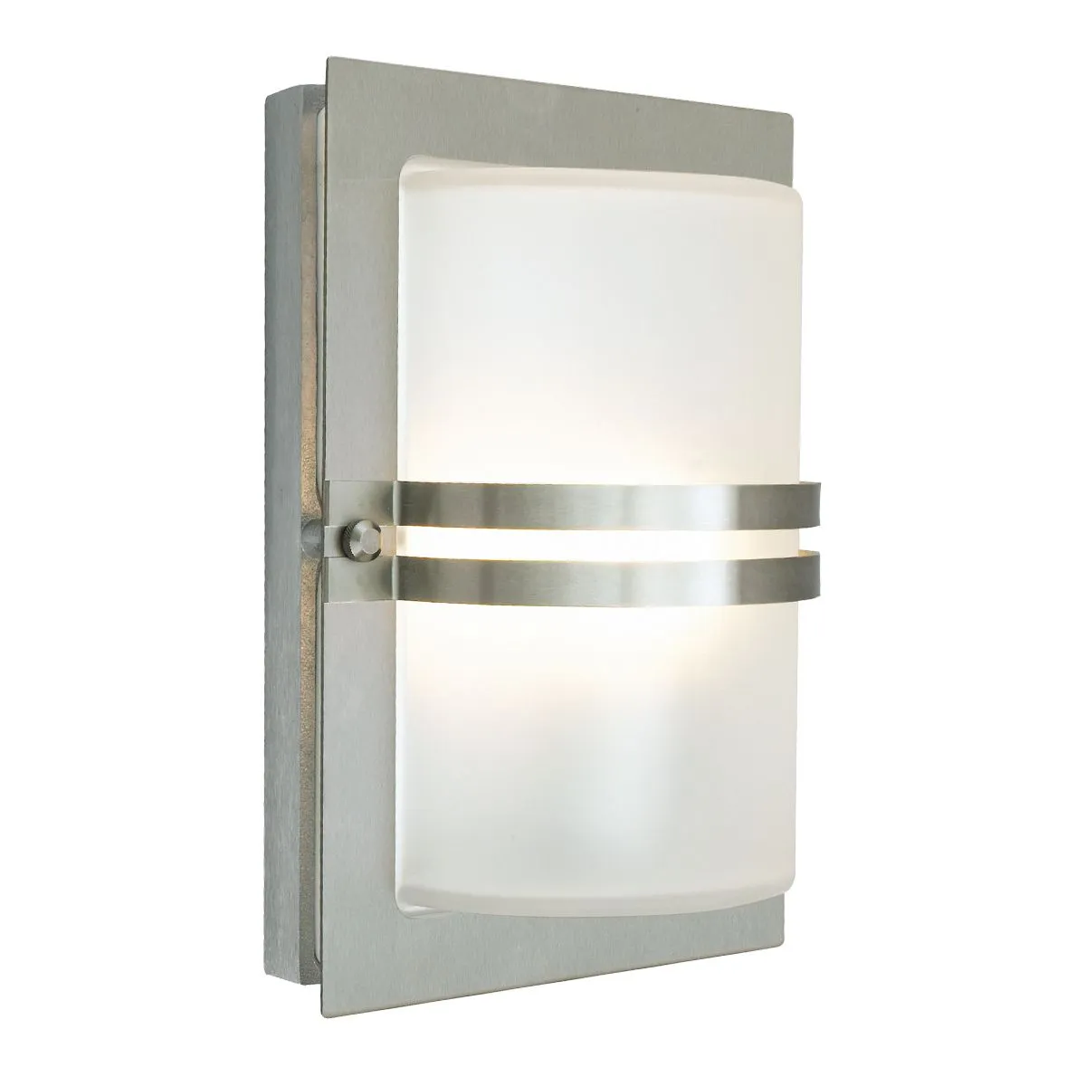 Basel 1 Light Wall Lantern - Stainless Steel With Frosted Glass | Stainless Steel