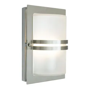 Basel 1 Light Wall Lantern - Stainless Steel With Frosted Glass | Stainless Steel