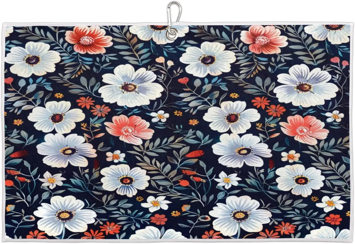 Beautiful Pictures Fowers Leaves Golf Towel with Heavy Duty Carabiner Ultra Absorbent Quick Dry Perfect for Cleaning Clubs Balls Gear Essential Golf Accessory for Men Women Kids