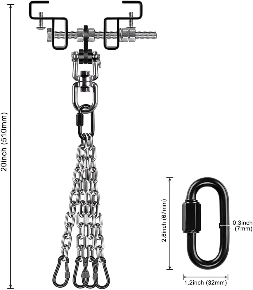 BeneLabel Punching Bag Hanger, Heavy Bag Mount, Boxing Bag Kit, Holder, Wall Mount, Accessories for Beam, 400KG Capacity