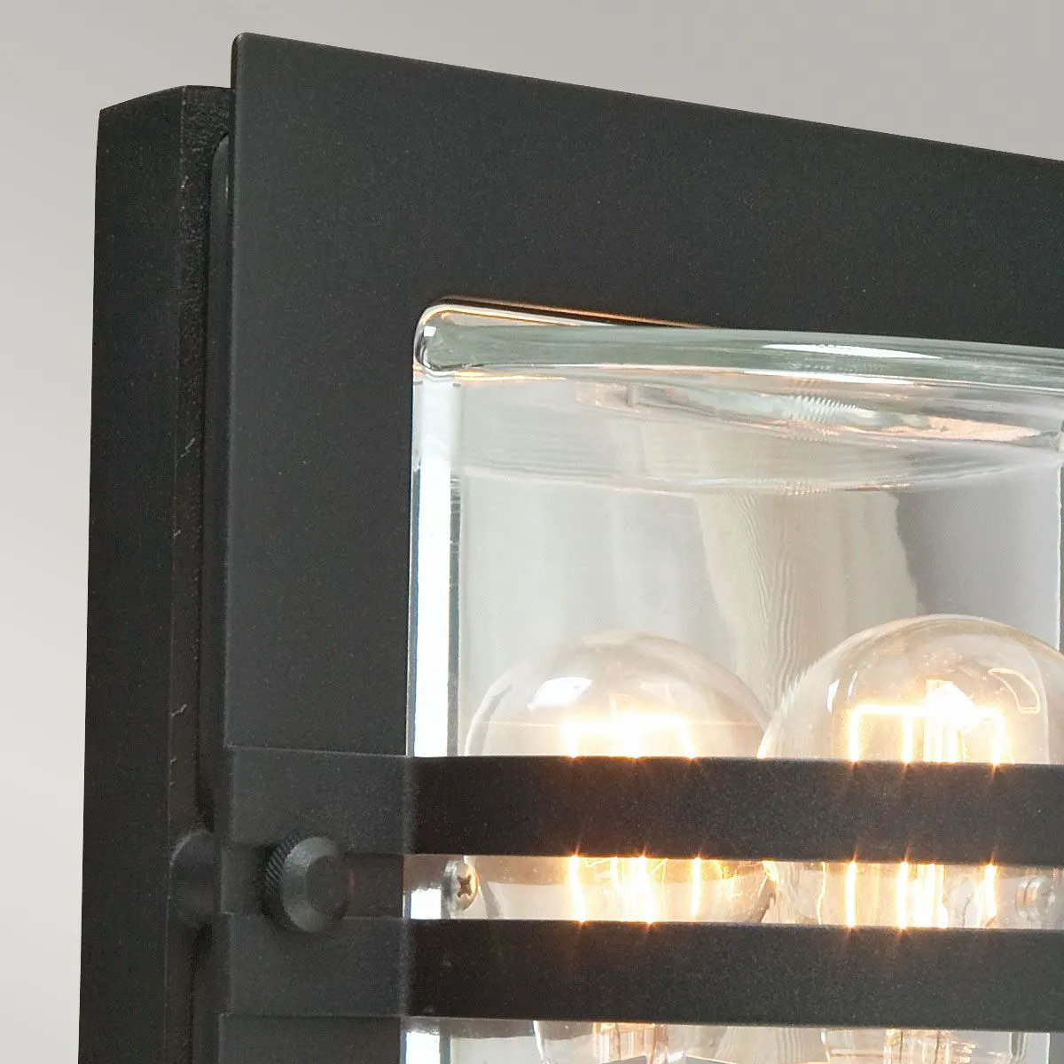 Bern 1 Light Wall Lantern - Black With Clear Glass | Black