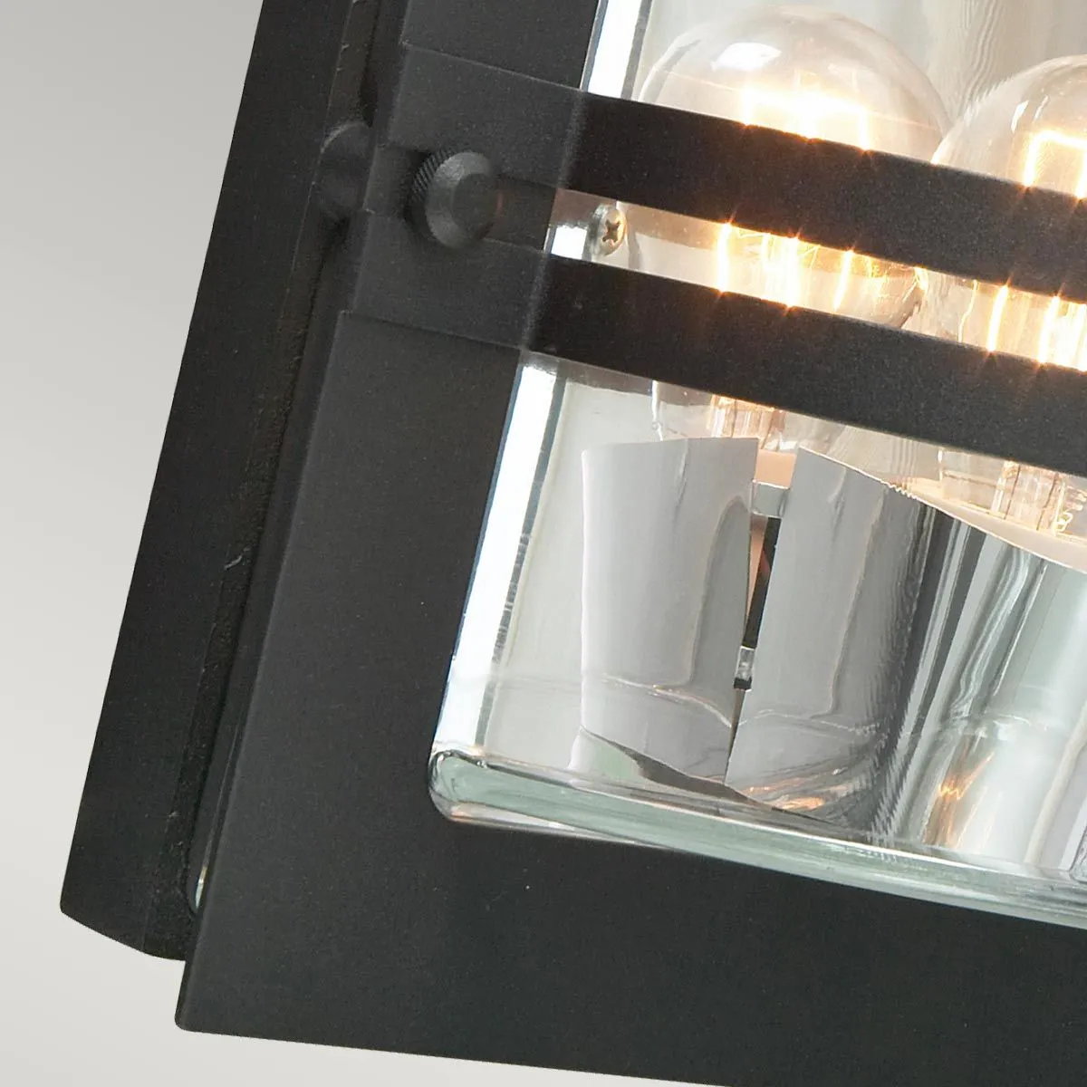 Bern 1 Light Wall Lantern - Black With Clear Glass | Black